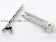 Основа для броши (зажим) серебро, 50х10 мм, фурнитура для украшений