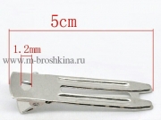 Основа для броши (зажим) серебро, 50х10 мм, фурнитура для украшений