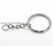 Основа для ключей и брелока "Кольцо" серебро, 5.3 см