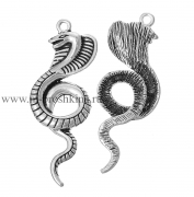 Подвеска металлическая "Змея" серебро, 50х19 мм