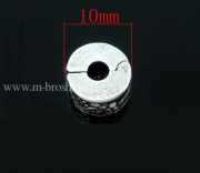 Стоппер металлический для браслета "Вьюнок" античное серебро, 10х6 мм