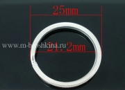 Кольцо для ключей "Круг" цвет: серебро, размер: 25х1.7 мм