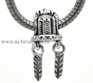 Шарм-подвеска "Шапка индейца" античное серебро, 27х11 мм | шарм-подвеска для браслета купить