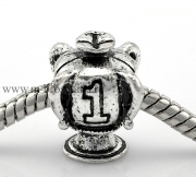Шарм бусина "Кубок №1" античное серебро, 15х12 мм