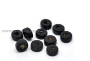 Бусины деревянные "Шайба" черные, 8 мм, 2.6 мм (50 шт)
