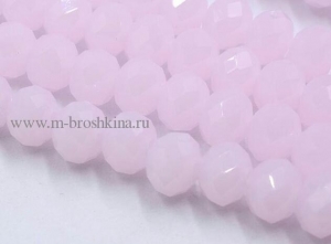 Бусины стеклянные розовые матовые, 8х6 мм