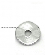 Бусина металлическая "Диск" античное серебро, размер: 9 мм (10 шт)